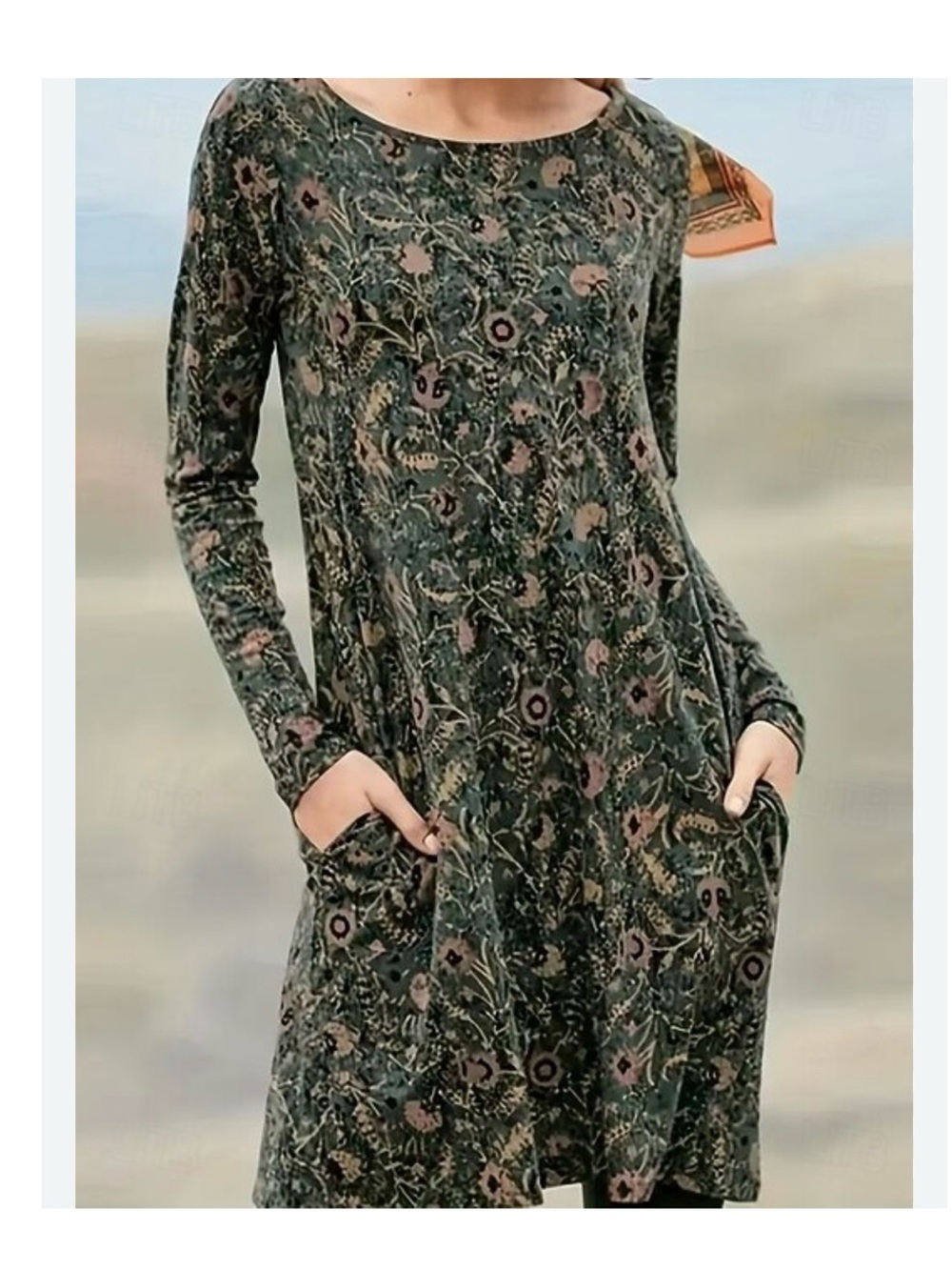 Peruvian Connection Orla Dress Floral Pima Cotton Modal Jersey - Picture 5 of 9